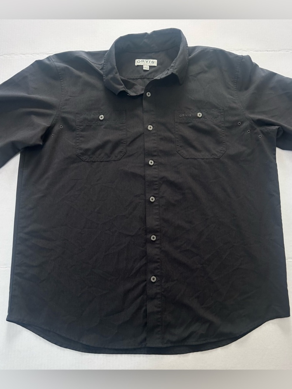 3/$30 SALE Orvis Men’s Black Short-Sleeve lightweight Casual Button-Down Shirt